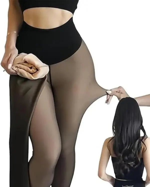 Warmea® – Le collant polaire pour femme effet transparent BESHAP