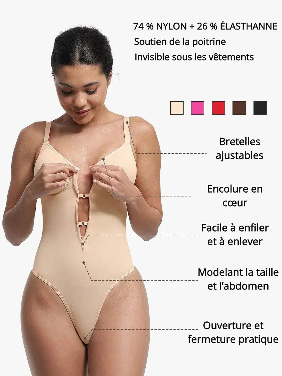 Formina® – Body Gainant Plongeant à Clips Interieurs BESHAP