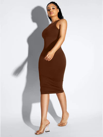 Allure® – Robe Sculptante à Manches Courtes, Effet Seconde Peau