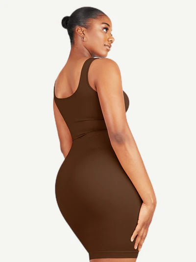 Rovena® –Robe Gainante Col Carré Sans Couture