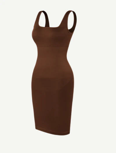 Rovena® –Robe Gainante Col Carré Sans Couture