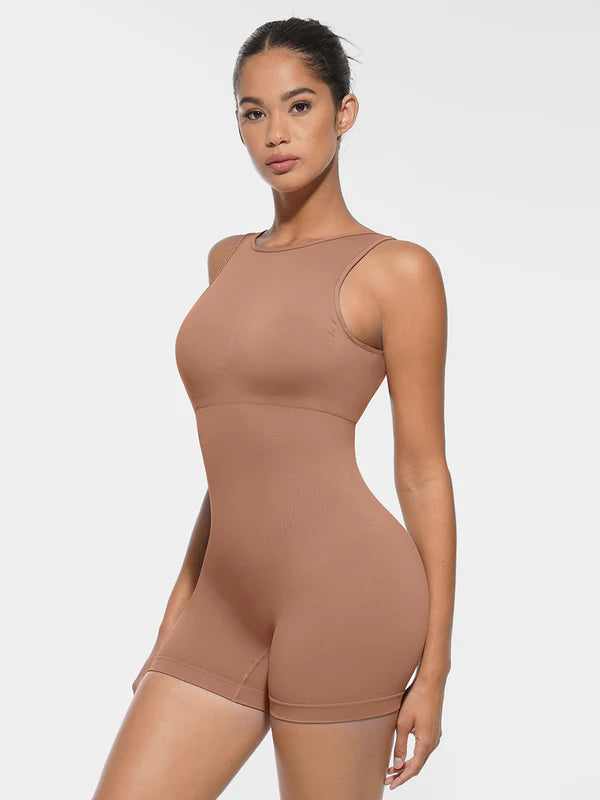 Curvyna® – Nahtloser Shaping-Anzug, Rundhalsausschnitt mit herausnehmbaren Körbchen