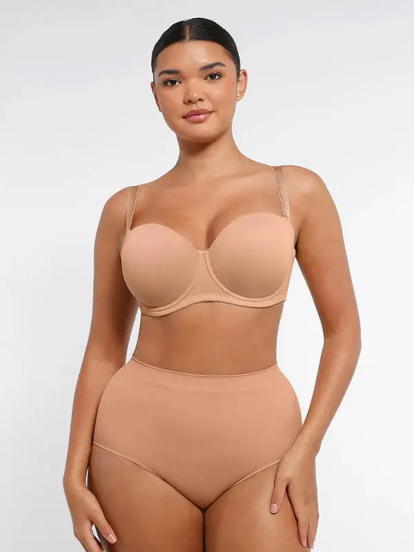 Seduction® – Soutien-Gorge Bandeau Sans Bretelles, Antidérapant, Rembourré 1/2 Balconnet BESHAP
