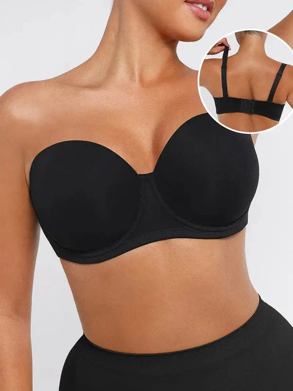 Seduction® – Soutien-Gorge Bandeau Sans Bretelles, Antidérapant, Rembourré 1/2 Balconnet BESHAP