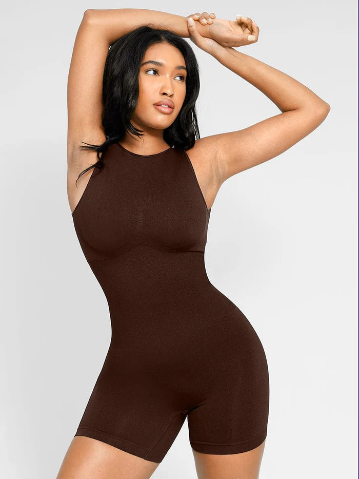 Curvyna® – Nahtloser Shaping-Anzug, Rundhalsausschnitt mit herausnehmbaren Körbchen