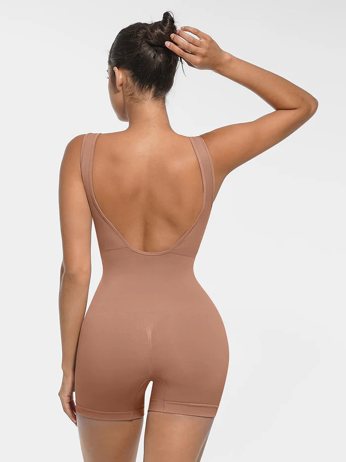 Curvyna® – Nahtloser Shaping-Anzug, Rundhalsausschnitt mit herausnehmbaren Körbchen