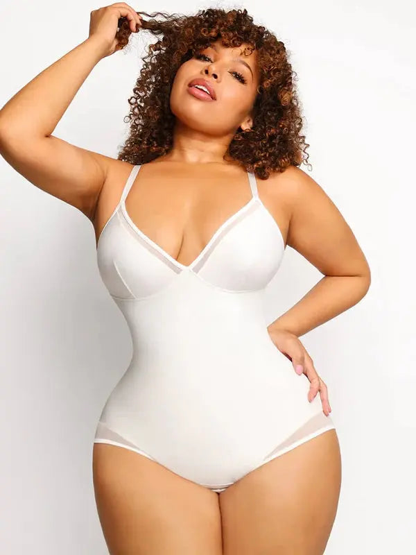 Chicafit® – Body Chic en Maille Transparente Col V BESHAP