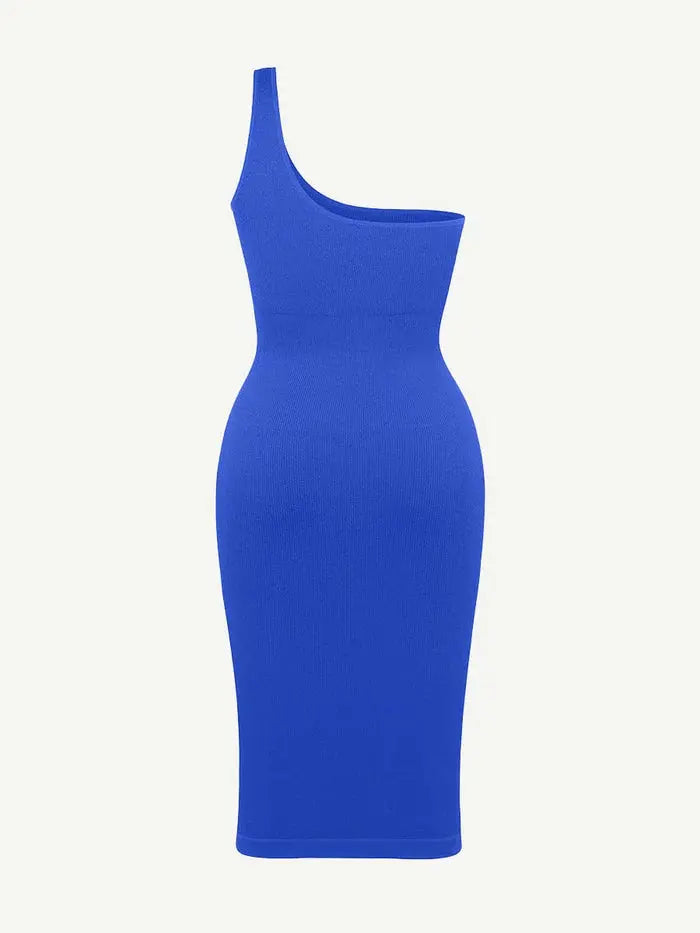 Riba – Robe Sculptante Asymétrique à Épaule Unique BESHAP