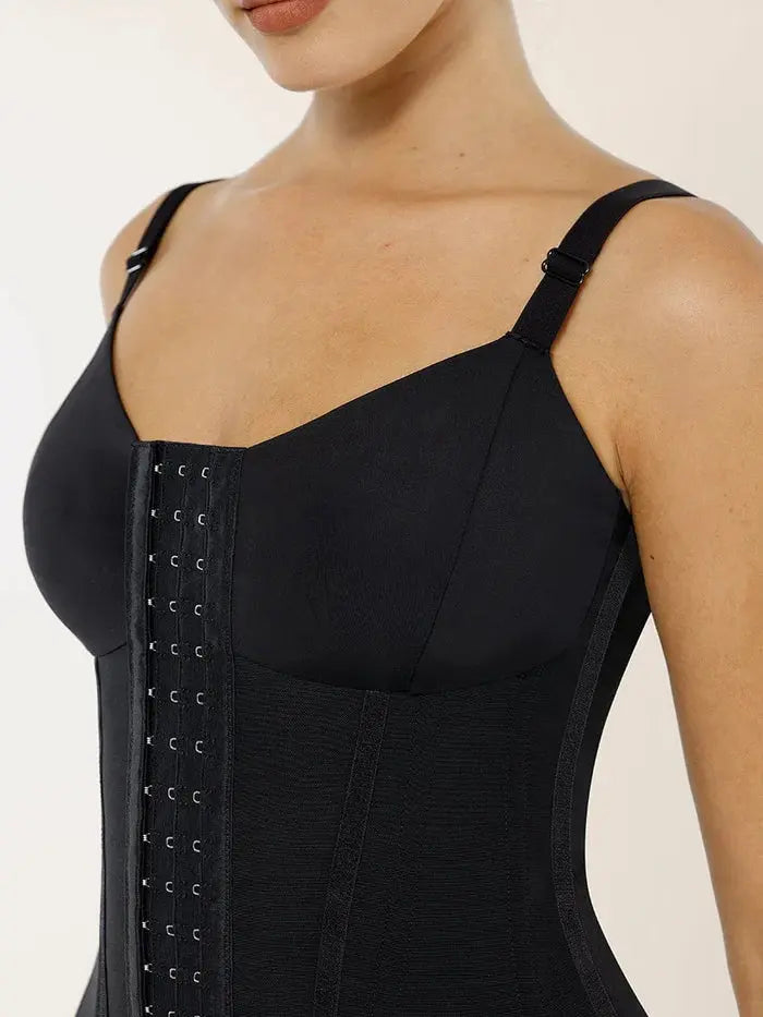 Serantexa® – Gilet Serrant 7 Baleines Acier avec Support Poitrine et Fermeture Triple BESHAP