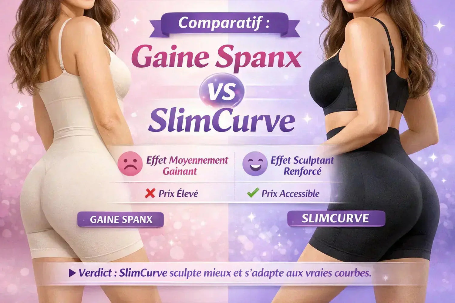 Gaine SlimCurve Beshap noire taille haute offrant effet ventre plat, compression renforcée et silhouette affinée