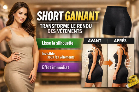 short gainant invisible avant après amélioration silhouette vêtements
