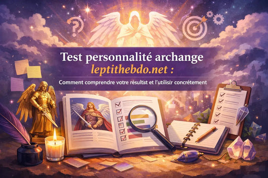 illustration test personnalité archange leptithebdo.net avec symboles spirituels, archange et analyse de personnalité