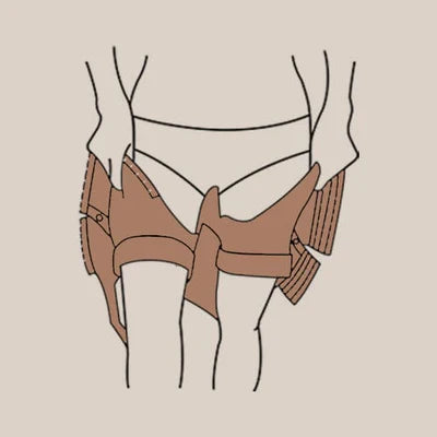 Schéma d’une personne en train de mettre une combinaison gainante.