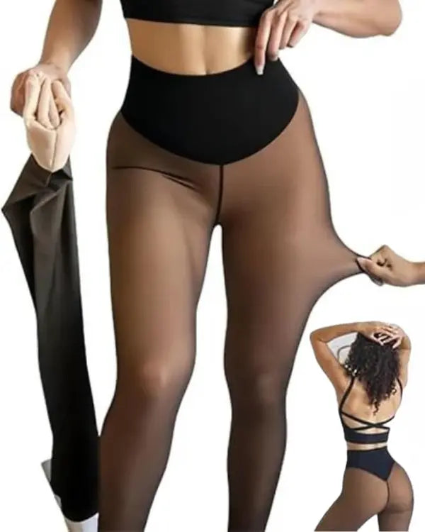 Warmea® – Le collant polaire pour femme effet transparent BESHAP
