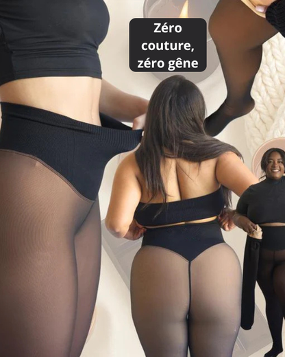 Warmea® – Le collant polaire pour femme effet transparent