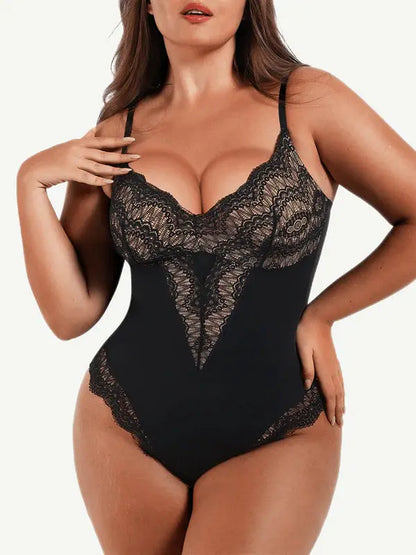 Body dentelle noir femme Mystique Beshap avec effet sculptant élégant