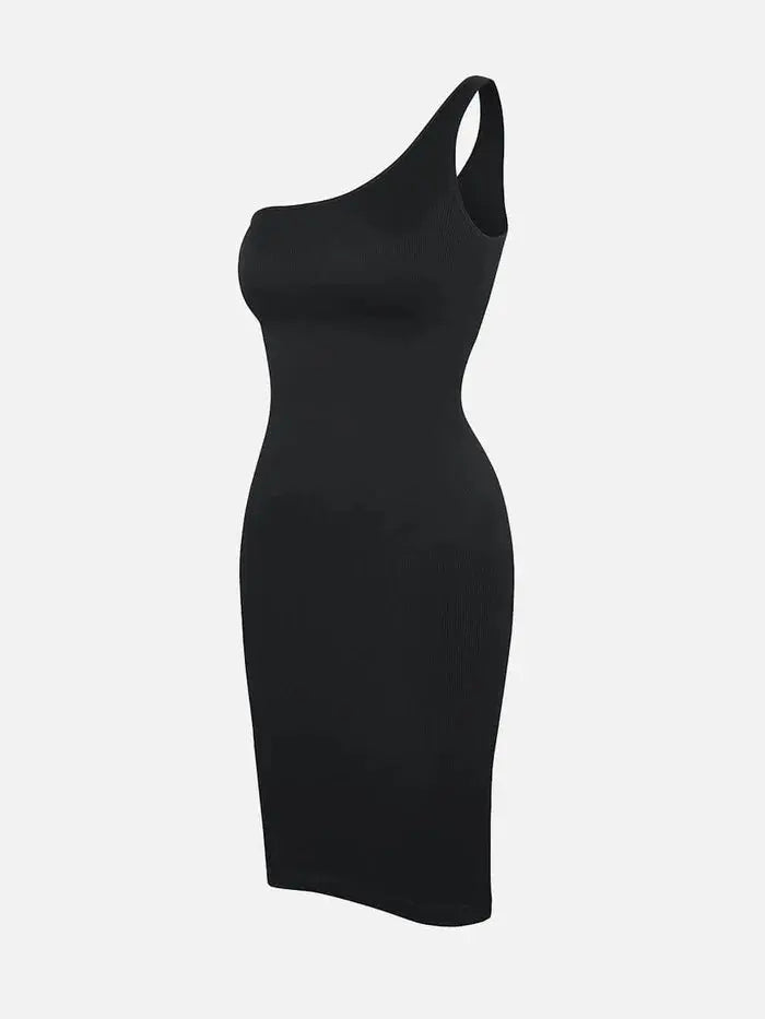 Riba – Robe Sculptante Asymétrique à Épaule Unique BESHAP