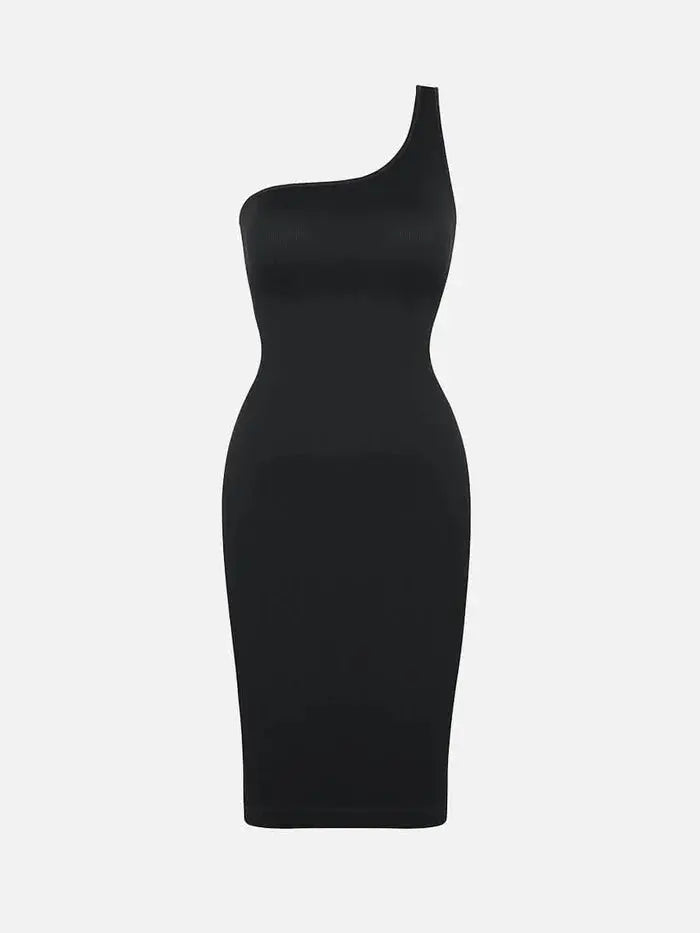 Riba – Robe Sculptante Asymétrique à Épaule Unique BESHAP
