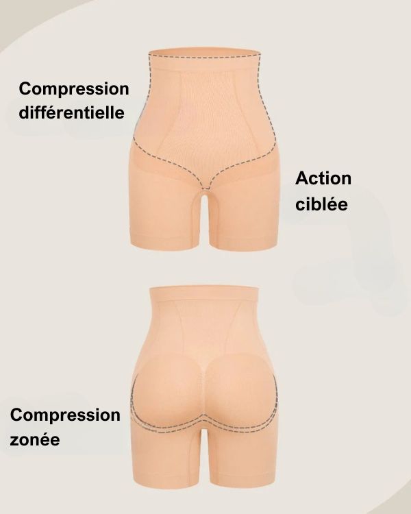 ShapeFit® – Shorty Gainant Taille Mi-Haute à Effet Ventouse Amincissant