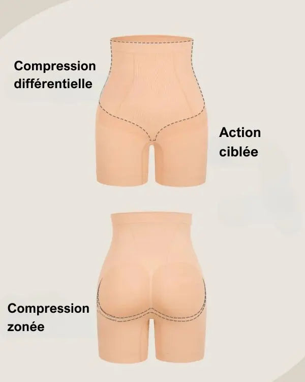 ShapeFit® – Shorty Gainant Taille Mi-Haute à Effet Ventouse Amincissant BESHAP