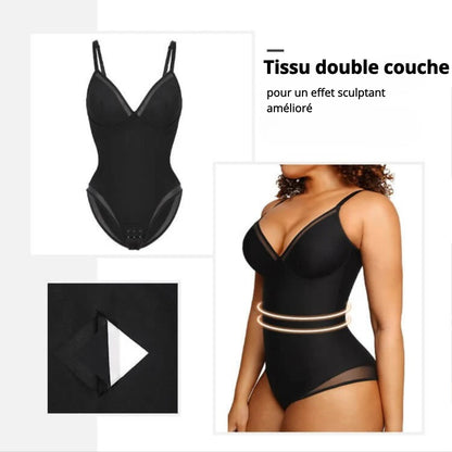 Chicafit® – Body Chic en Maille Transparente Col V