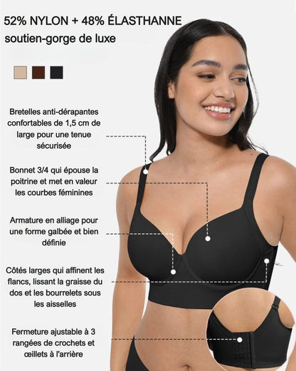 Formexa® – Soutien-gorge push-up avec dos couvrant et sculptant couleur Noir