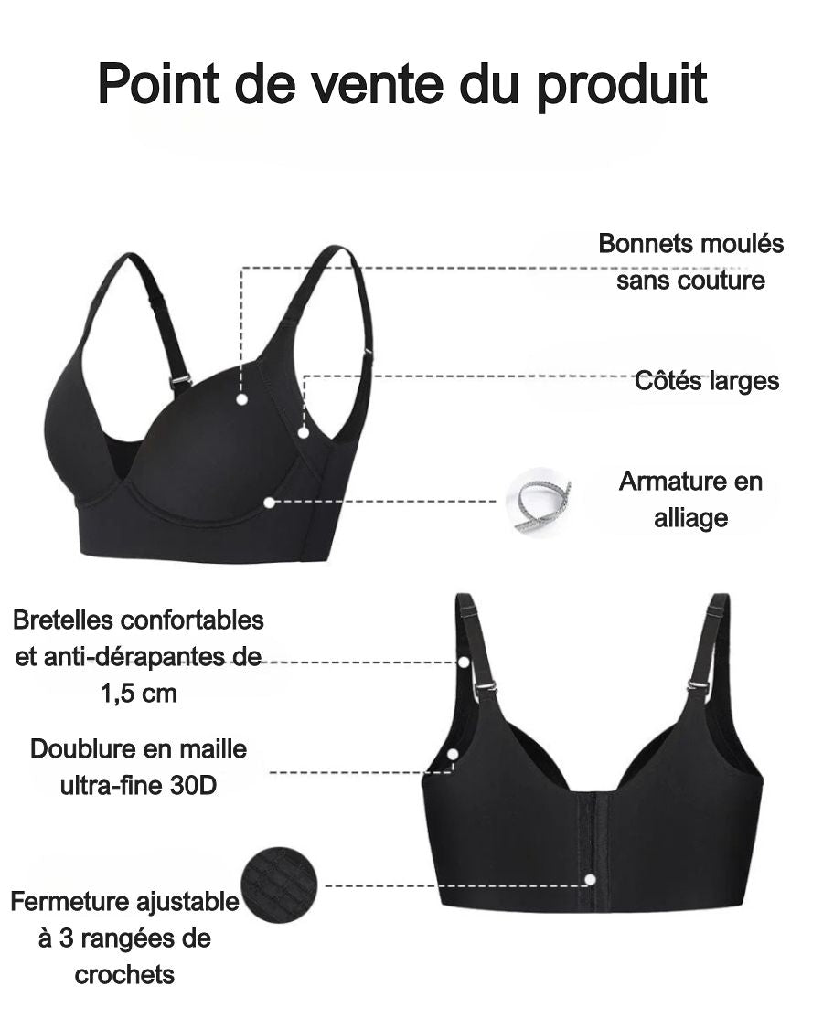 Formexa® – Soutien-gorge push-up avec dos couvrant et sculptant couleur Noir
