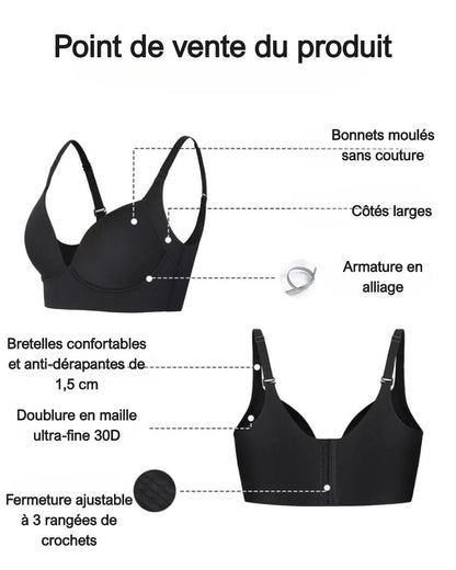 Formexa® – Soutien-gorge push-up avec dos couvrant et sculptant couleur Noir