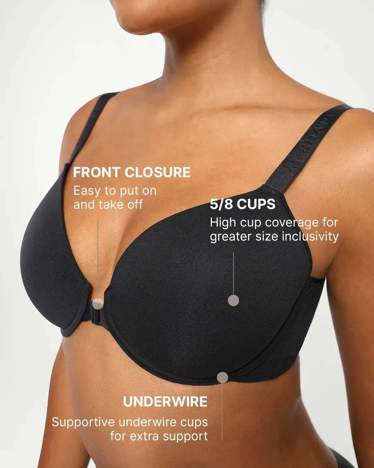 WireEase® Front Close Underwired T-Shirt Bra - Beshap 