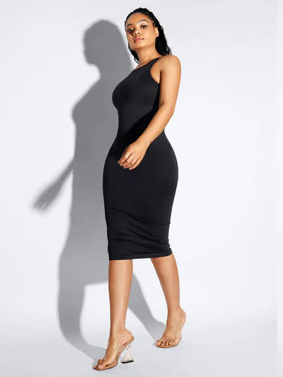 Allure – Robe Sculptante à Manches Courtes, Effet Seconde Peau