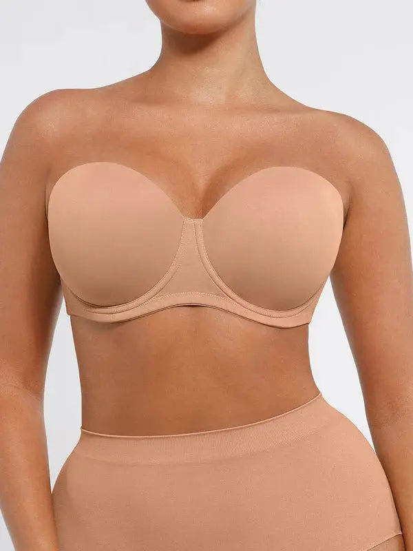 Seduction® – Soutien-Gorge Bandeau Sans Bretelles, Antidérapant, Rembourré 1/2 Balconnet BESHAP