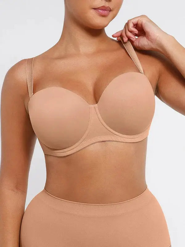 Seduction® – Soutien-Gorge Bandeau Sans Bretelles, Antidérapant, Rembourré 1/2 Balconnet BESHAP