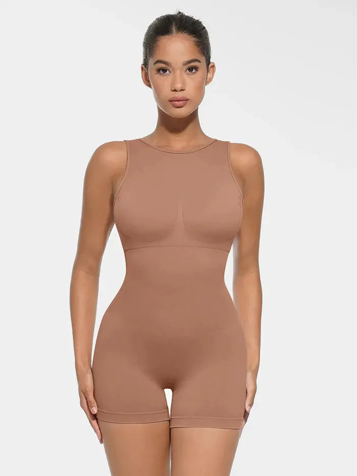 Curvyna® – Combinaison Gainante Sans Couture, Décolleté Rond avec Bonnets Amovibles BESHAP