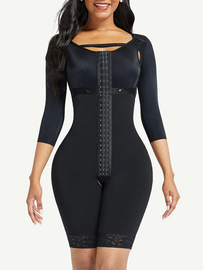 Corsella®– Body Gainant Post-Opératoire a Manches, Effet Sablier avec Dentelle Élastique