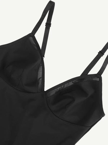 Chicafit® – Body Chic en Maille Transparente Col V