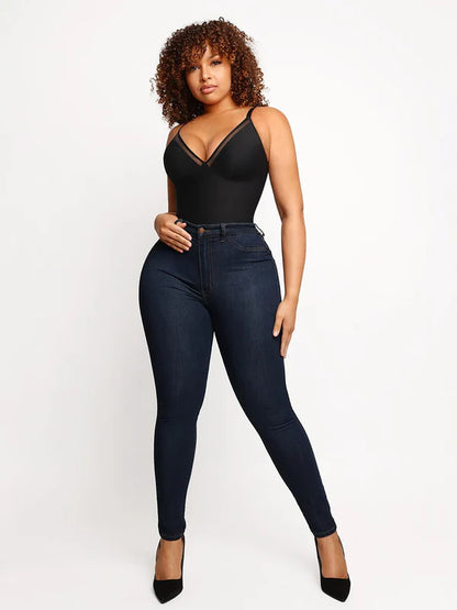 Chicafit® – Body Chic en Maille Transparente Col V