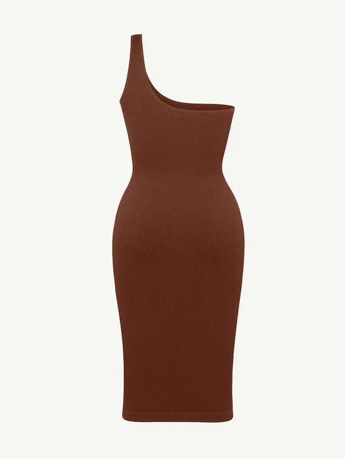 Riba – Robe Sculptante Asymétrique à Épaule Unique BESHAP
