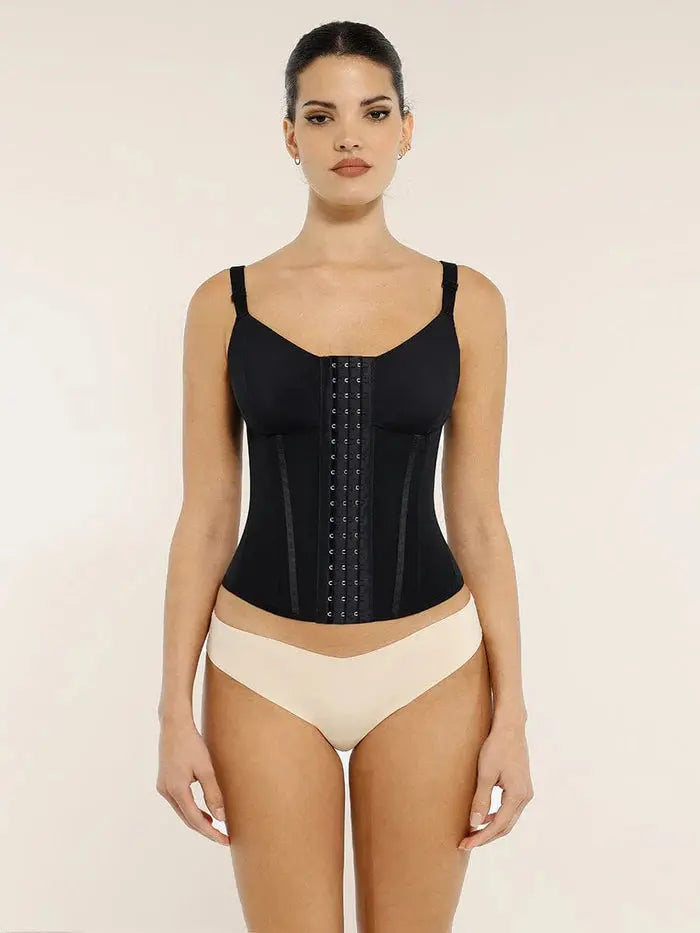 Serantexa® – Gilet Serrant 7 Baleines Acier avec Support Poitrine et Fermeture Triple BESHAP